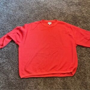 aerie Womens  Crewneck Sweater - Bright Coral Knit